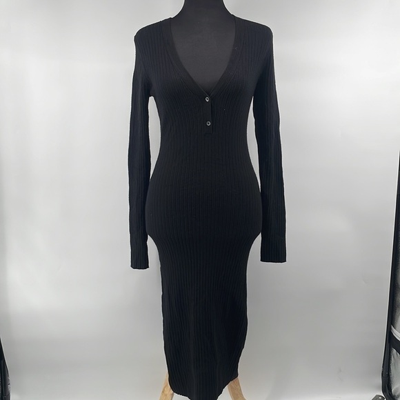 Aritzia Wilfred ribbed sweater dress curvy fitted Layla dress midi sz sm - Picture 6 of 11